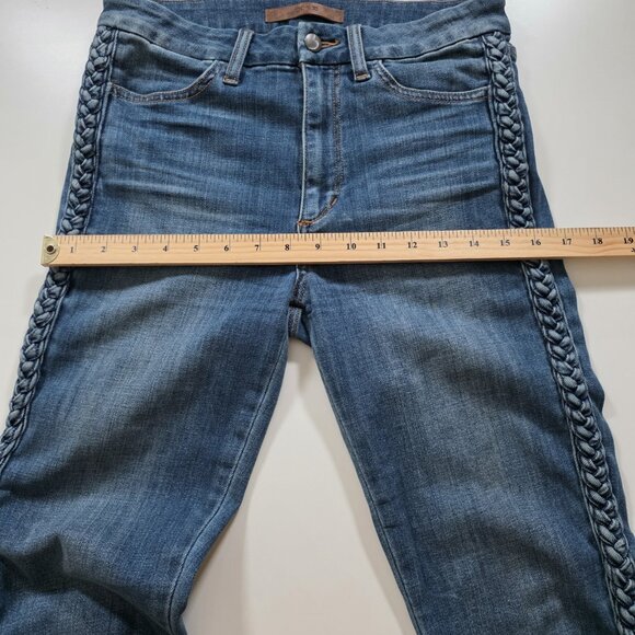 Joes Jeans Womens 28 Blue The Charlie High Rise Skinny Ankle Side Denim Braids - Picture 6 of 16